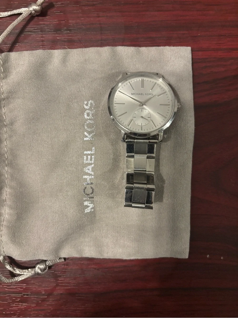 Michael Kors Women Silver-Tone Stainless Steel Watch, MK3499-Needs Battery.